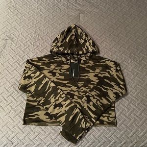 Cropped Camo Hoodie